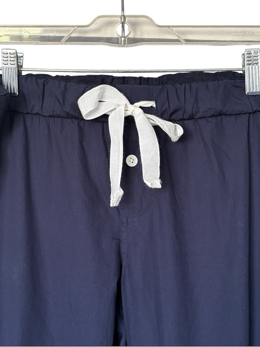 J.Crew Navy Cotton Pajama Set - Short Sleeve Top & Full Length Pants - Size S - Picture 10 of 12